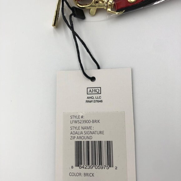 London Fog Adalia Signature Zip Around Wallet - Brick Red & White NWT - Picture 2 of 8